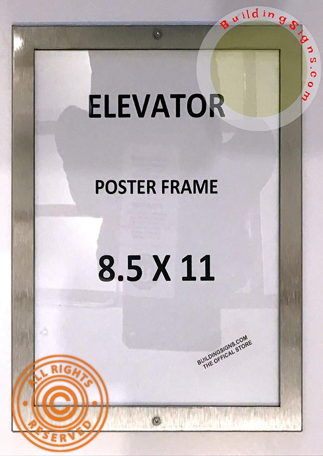 Elevator Poster Frame 8.5×11 (Lockable !!!, Stainless Steel-REF24-1027