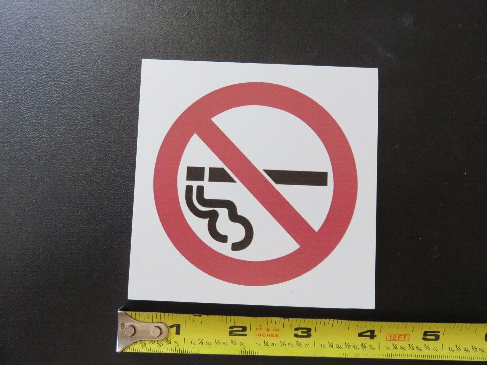 🔥🧯5-LOT-4&Prime;X4&Prime; Thick Heavy Plastic « NO SMOKING »Pictorial signs Adhesive Backing