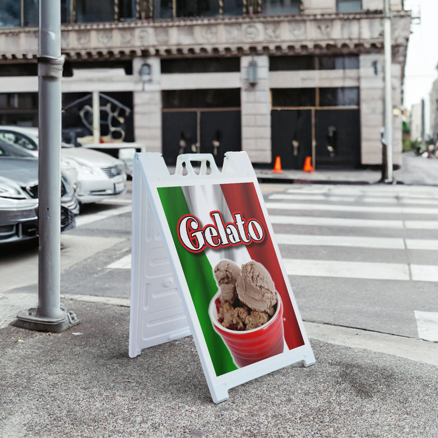 A-frame Sidewalk Gelato 24&Prime; x 36&Prime; Double Sided A-Frame Sidewalk Sign