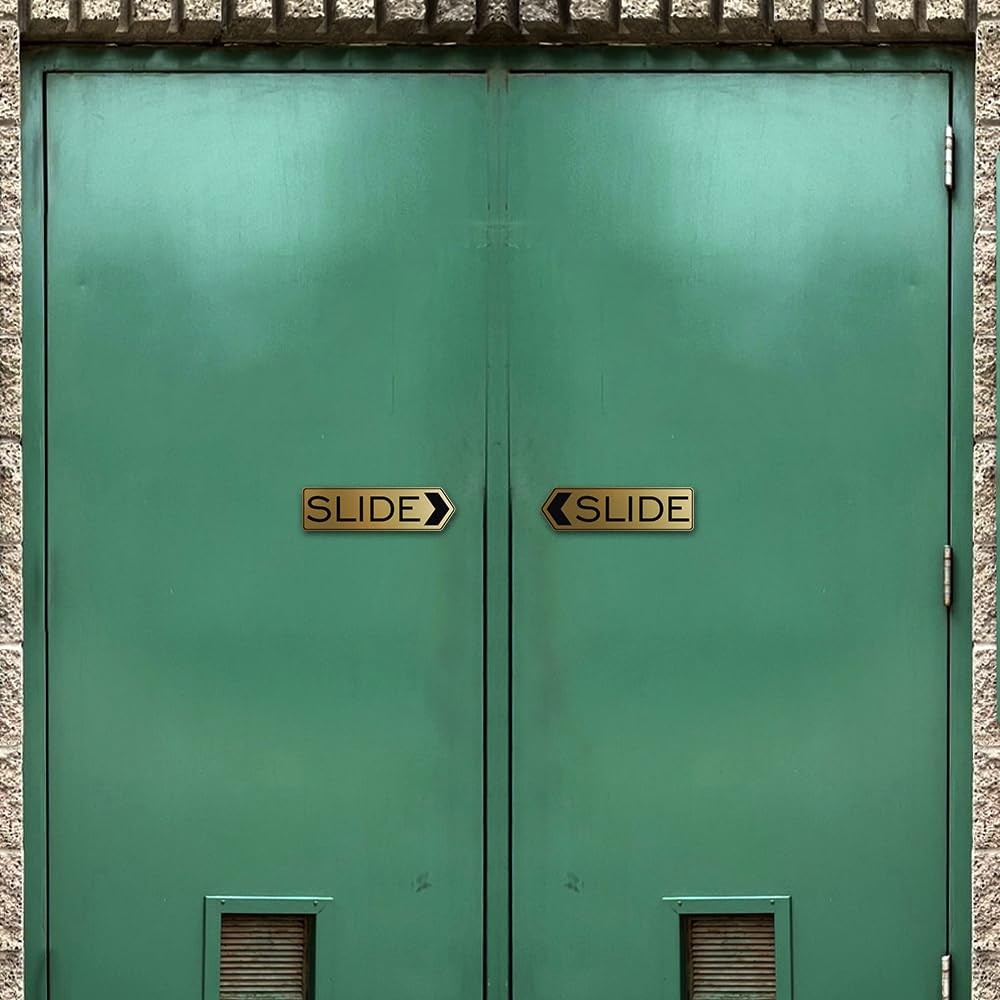 Designer Slide Door Sign Black Small Office Privacy Indicator 2 Pack