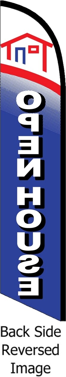 OPEN HOUSE WINDLESS FEATHER FLAG Swooper Flutter Banner Tall Advertising Sign