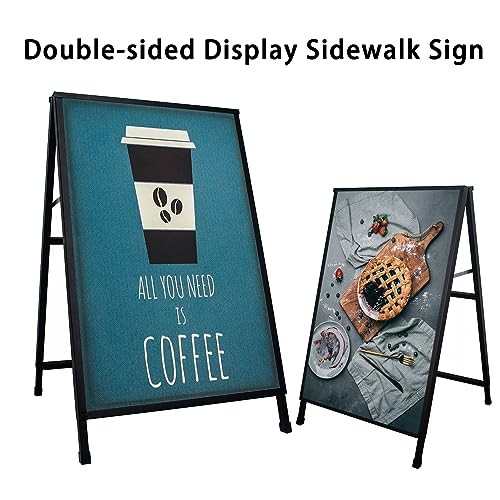 GOLEMAS A FRAME SIDEWALKSIGN 24X36 HEAVY DUTY METAL SANDWICH BOARD – BLACK