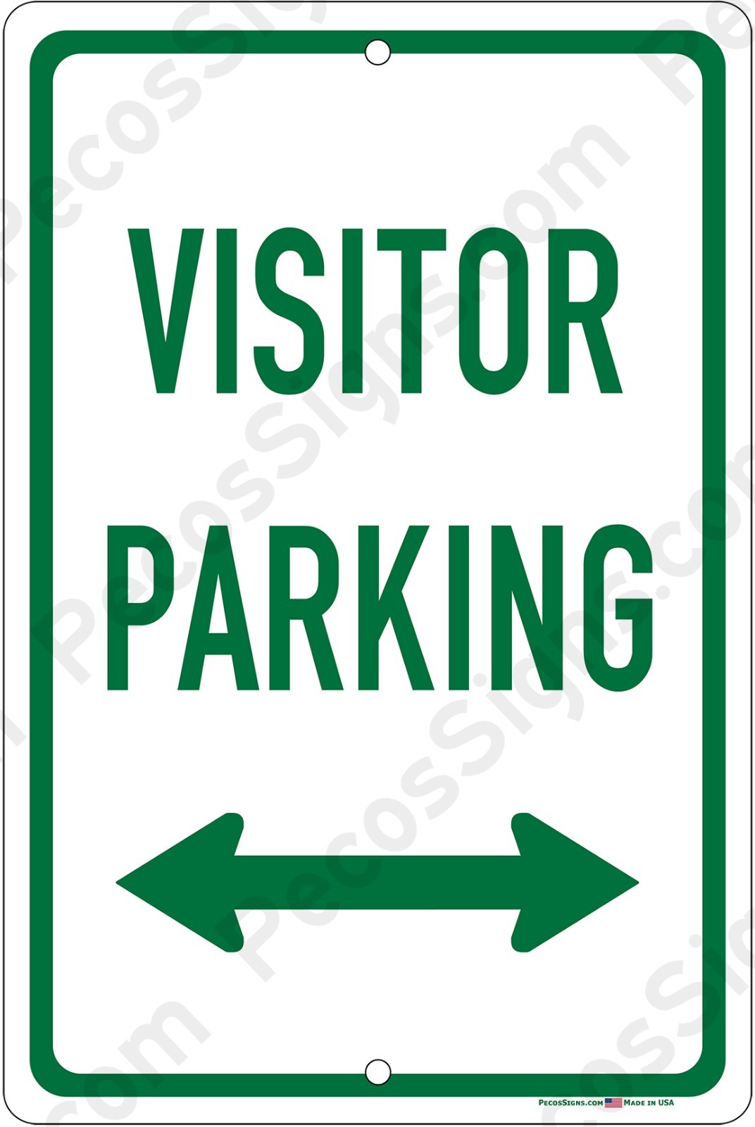 Visitor Parking Double Arrow 8&Prime;x12&Prime; Aluminum Sign UV Protected Made in USA Green