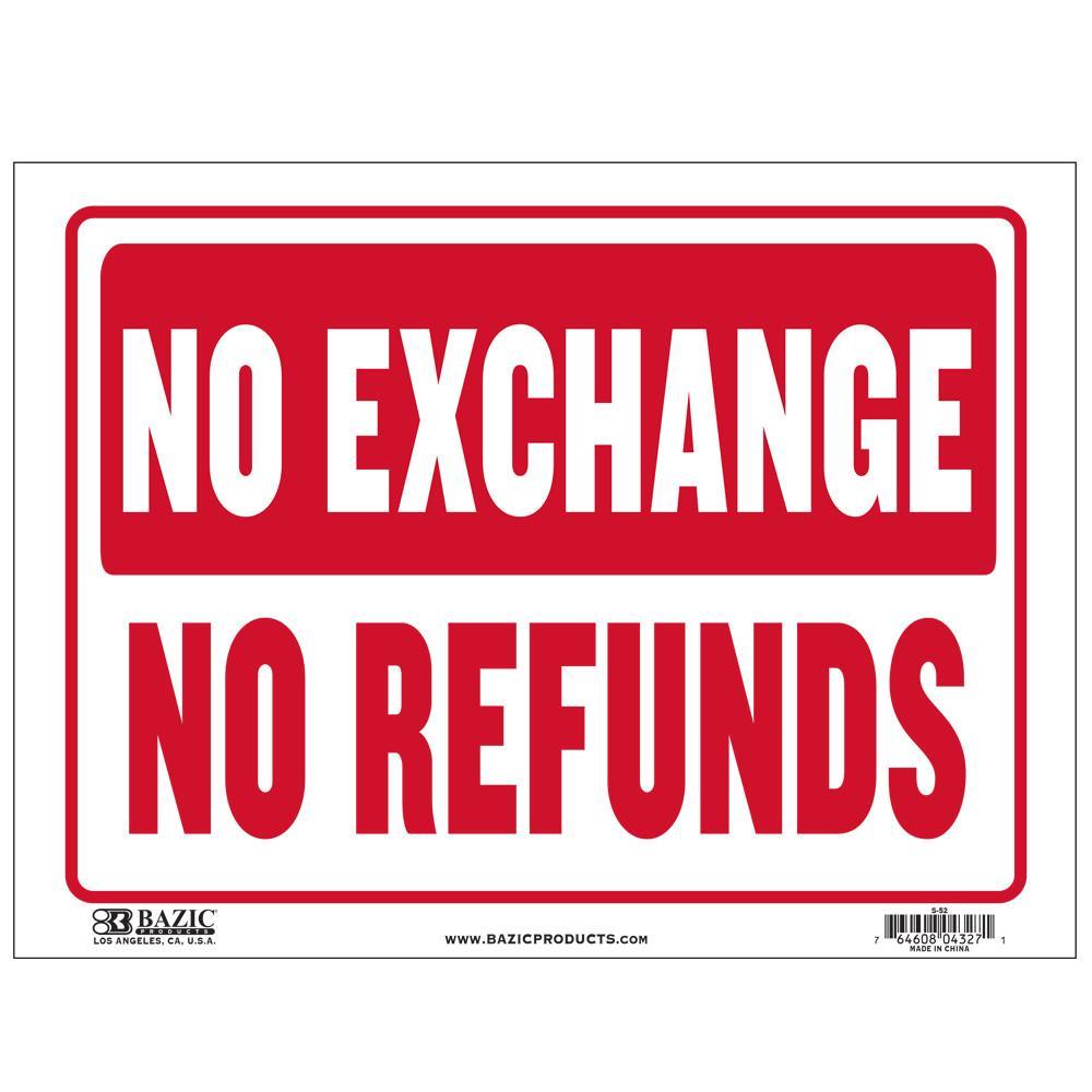 2 Pack – No Exchange No Refunds Sign, 9&Prime; X 12&Prime;, Durable Plastic, Weatherproof