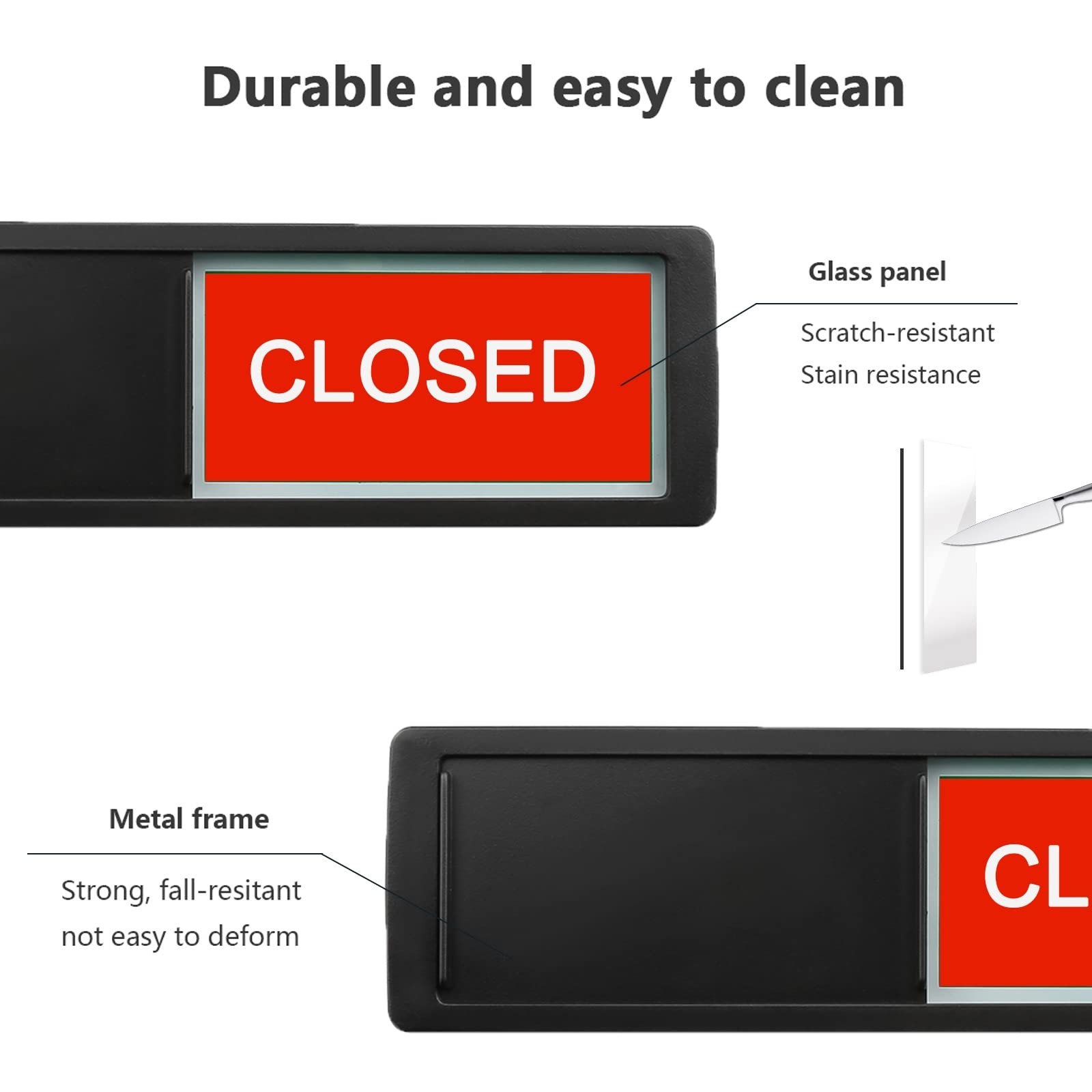 Open Closed Sign, Open Signs Privacy Slide Door Sign Indicator for Business S…