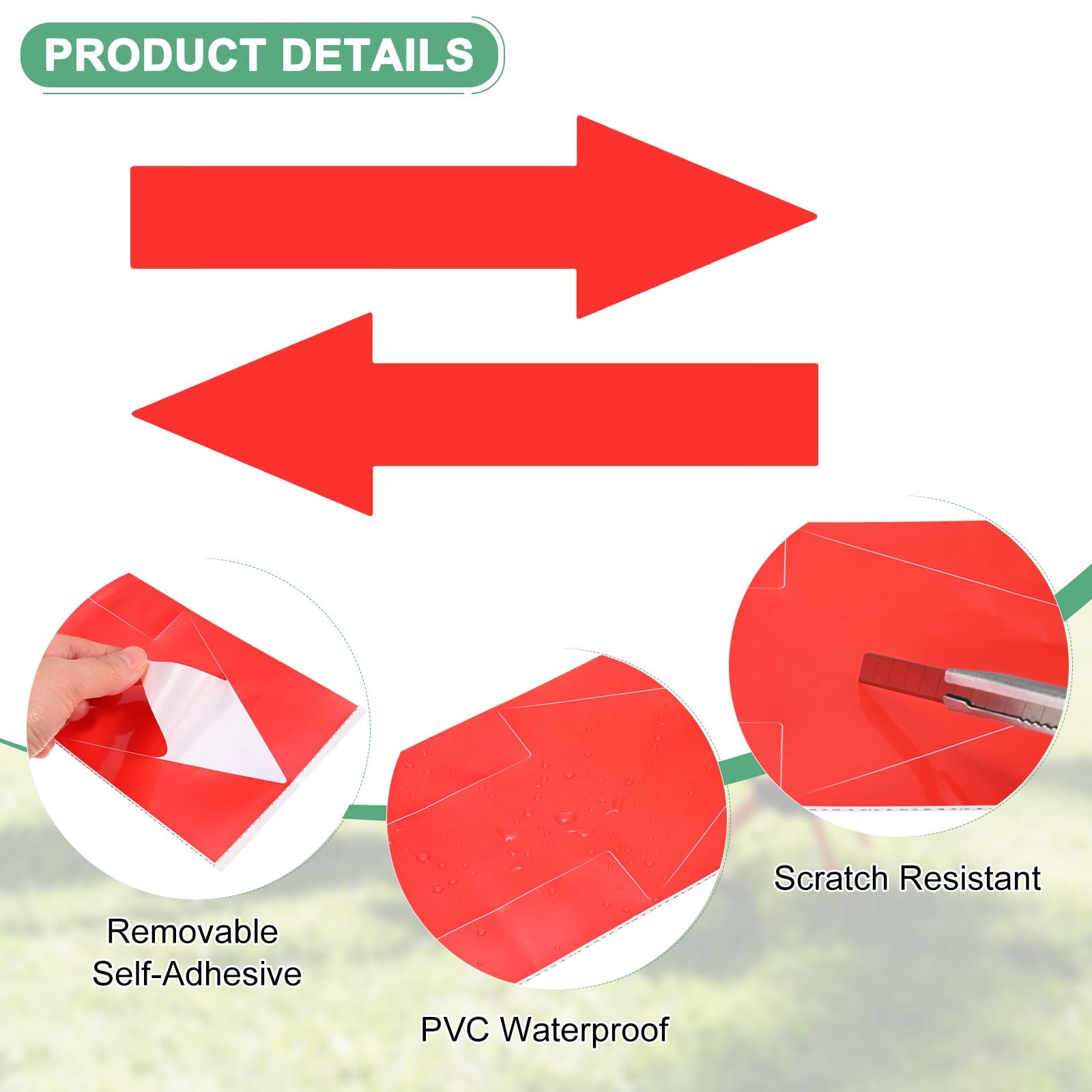 4-Pack Arrow Sticker, 12 x 4 Inch/ 300 x 90 mm PVC Waterproof Self-Adhesive D…