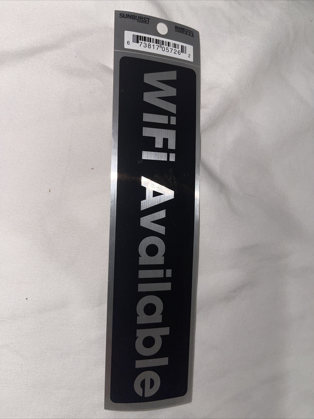 New WiFi Available Sticker Decal Glossy Black SIlver Weather Resistant 7.5&Prime; x 2&Prime;