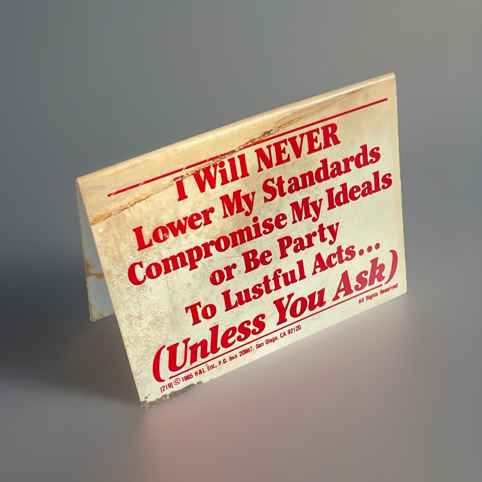 Vintage Risque Naughty Funny Desk Office Tabletop Tent Double Sided Sign