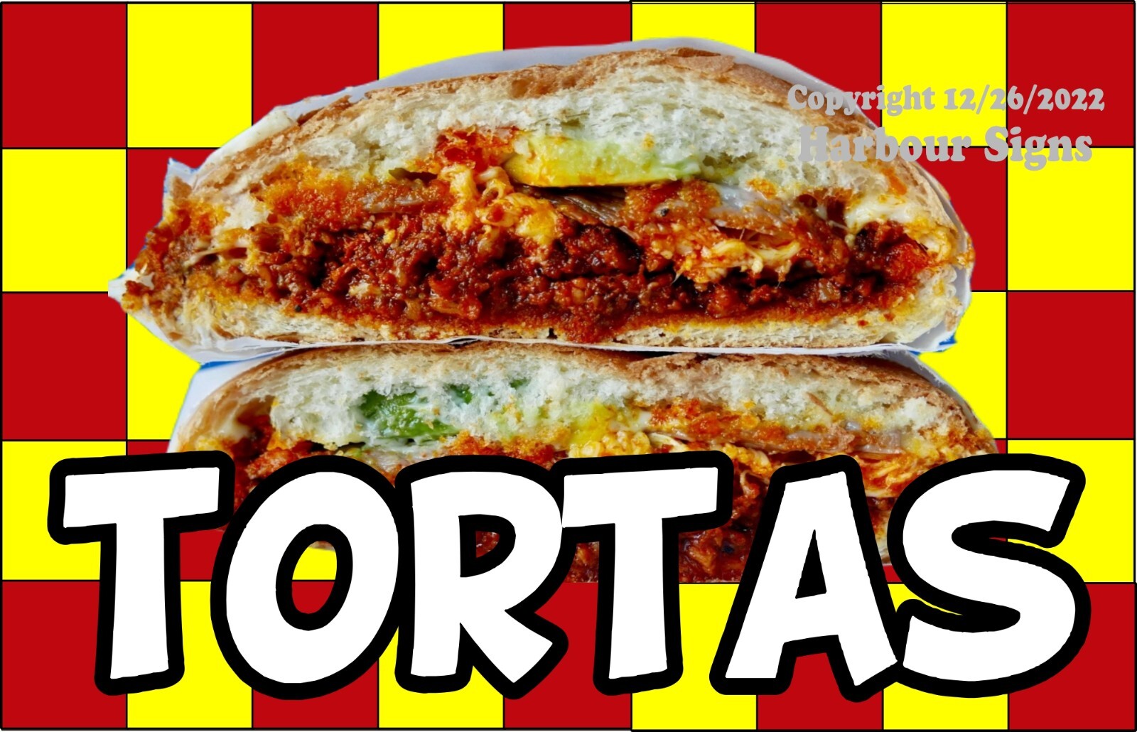 Tortas DECAL (Choose Size) Mexican Food Concession Vinyl Sign Sticker 2ck