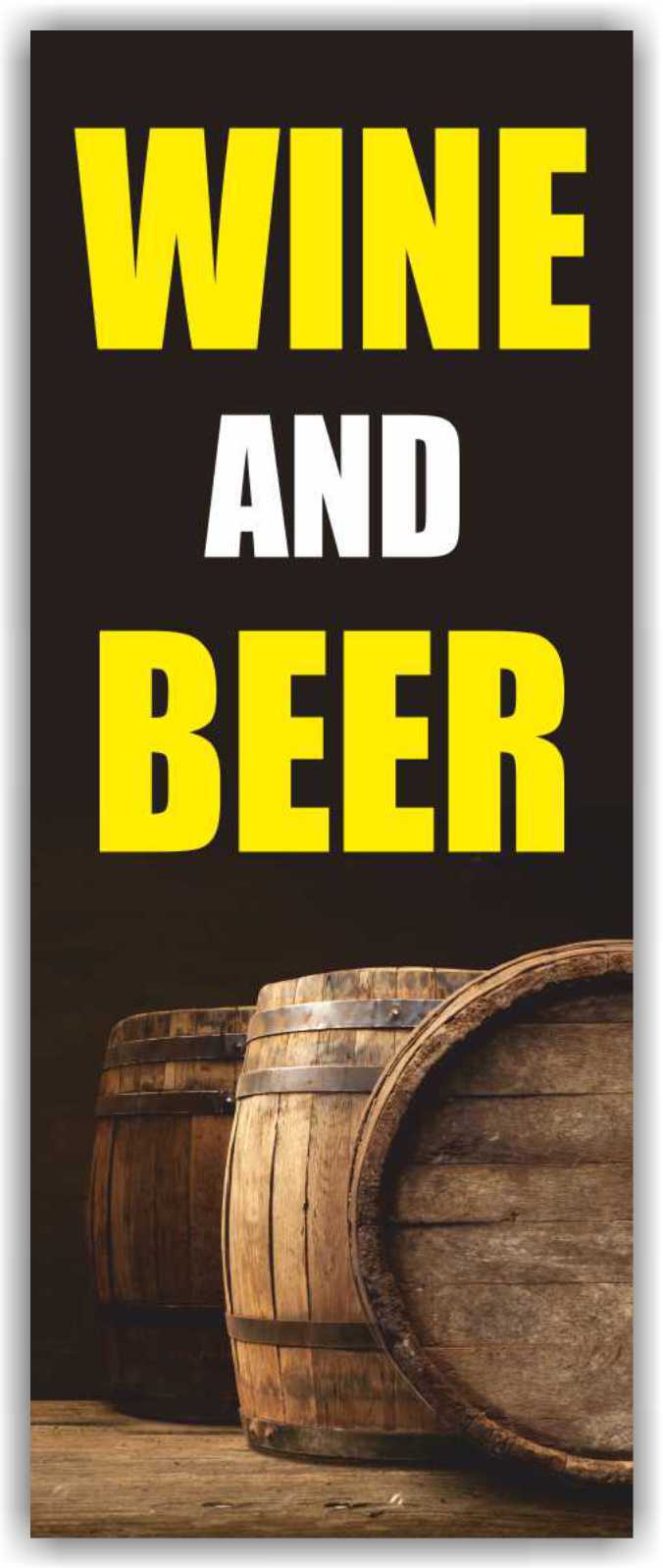 WINE AND BEER advertising Banner Vinyl Mesh Sign Bar Restaurant Food Cold Drinks