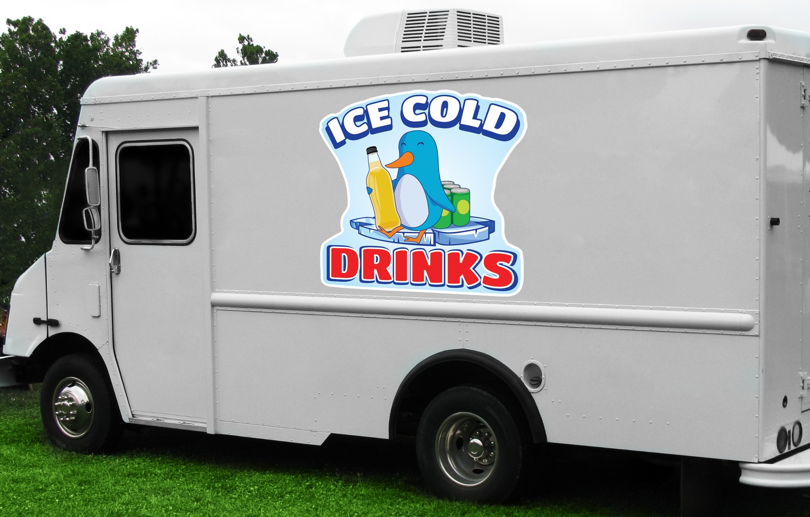 ICE COLD DRINKS 2 Concession Decal sign cart trailer stand sticker equipment