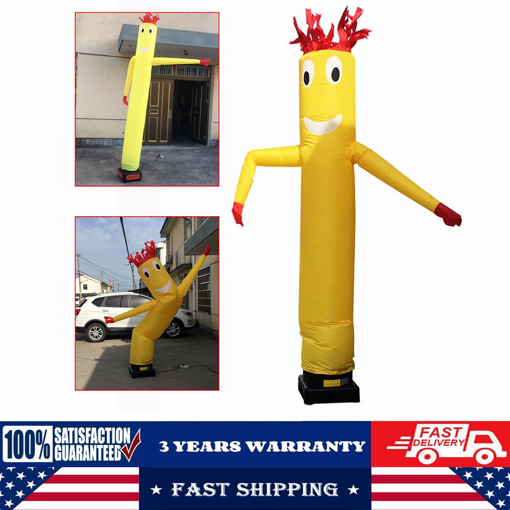Yellow 10ft Inflatable Wacky Waving Flailing Arms Tube Man Dancing Air Puppet