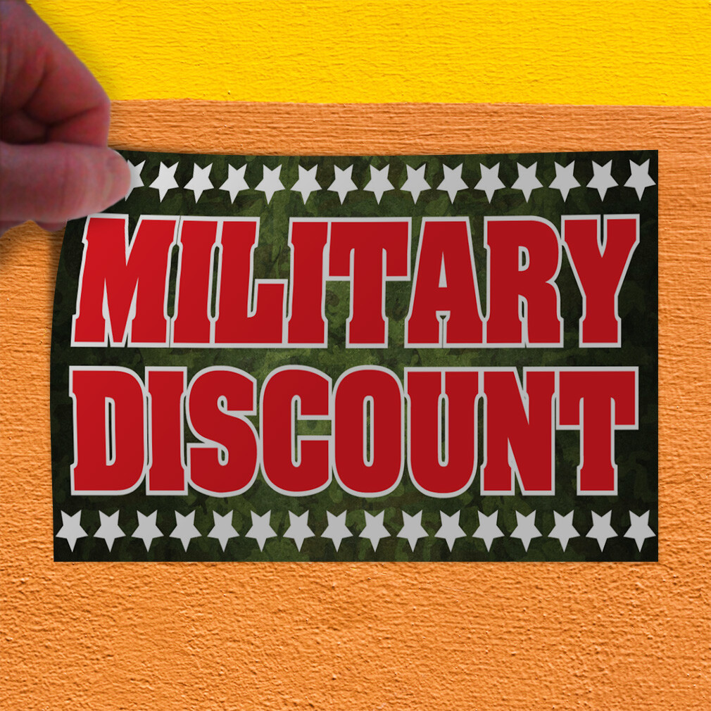 Decal Stickers Military Discount Business Vinyl Store Sign Label Business