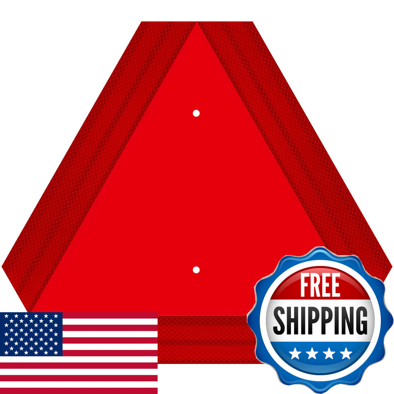 Zlmwood Slow Moving Vehicle Triangle Sign Rust Aluminum 14X16 40-Mil Thick