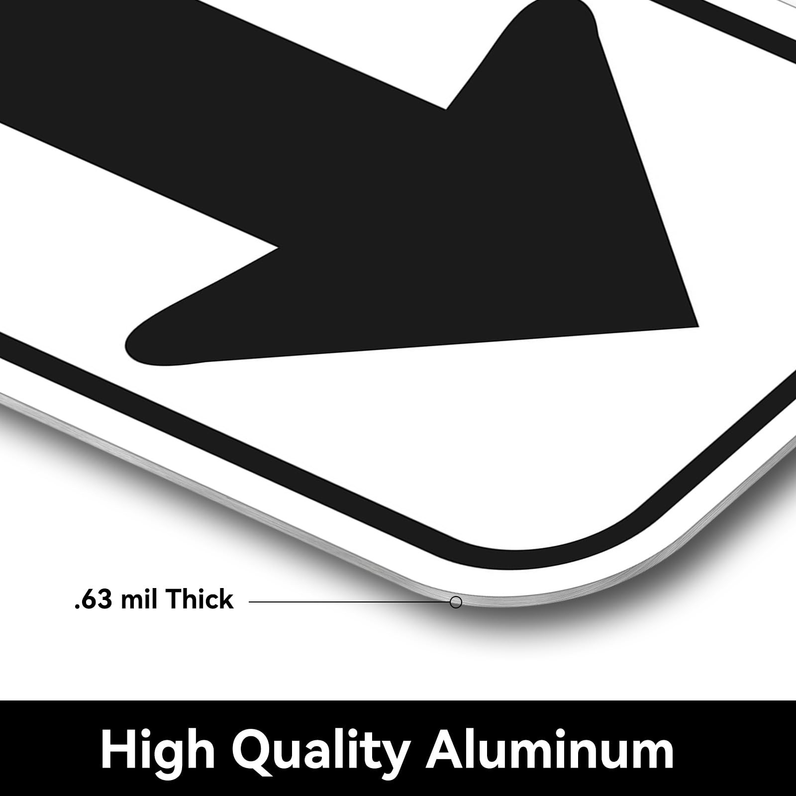 Arrow Sign, for Indoor or Outdoor Use Aluminum Reflective Signs Rust Free