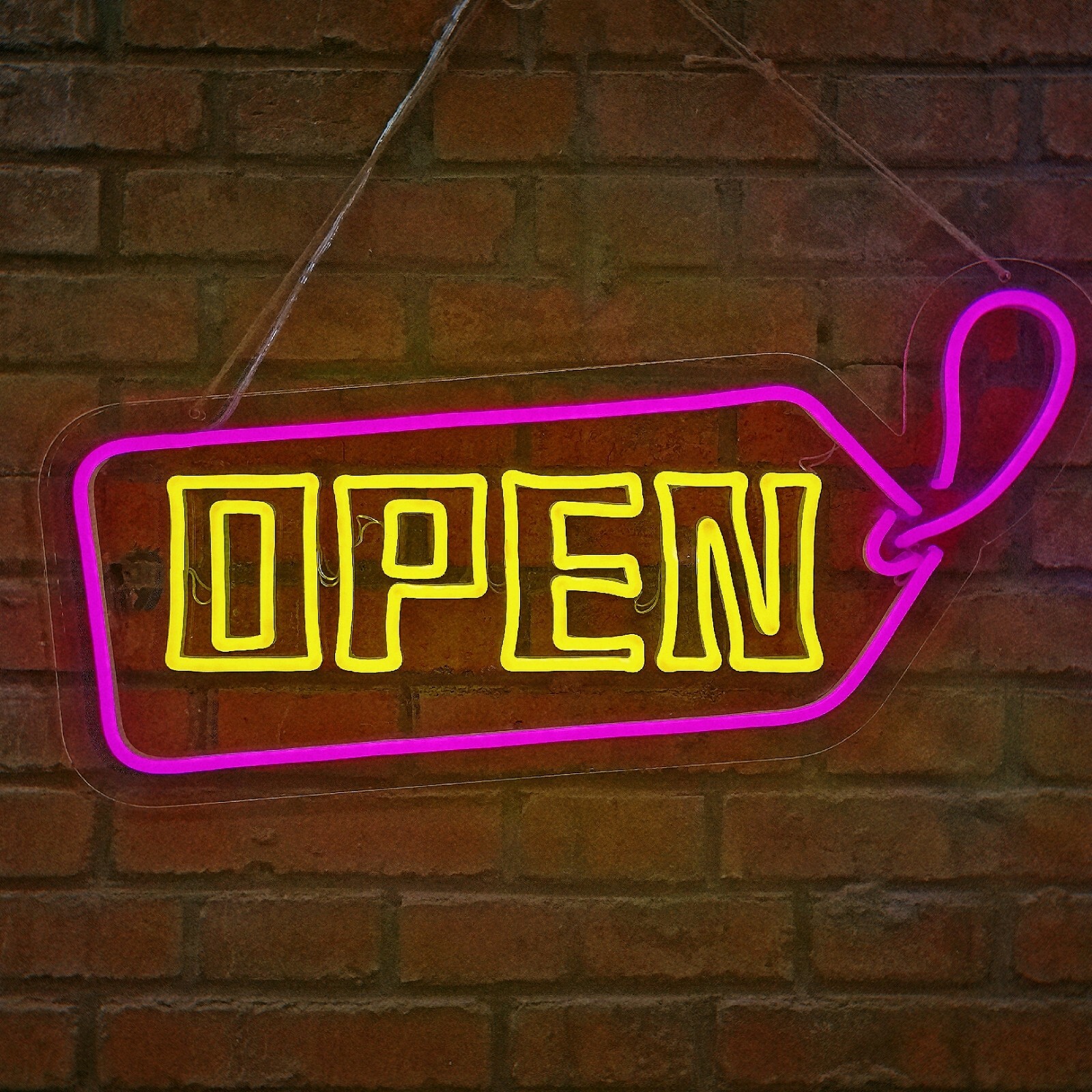 20&Prime;x12&Prime; LED Neon Open Sign Light for Store w/ ON & Off Switch Acrylic Background