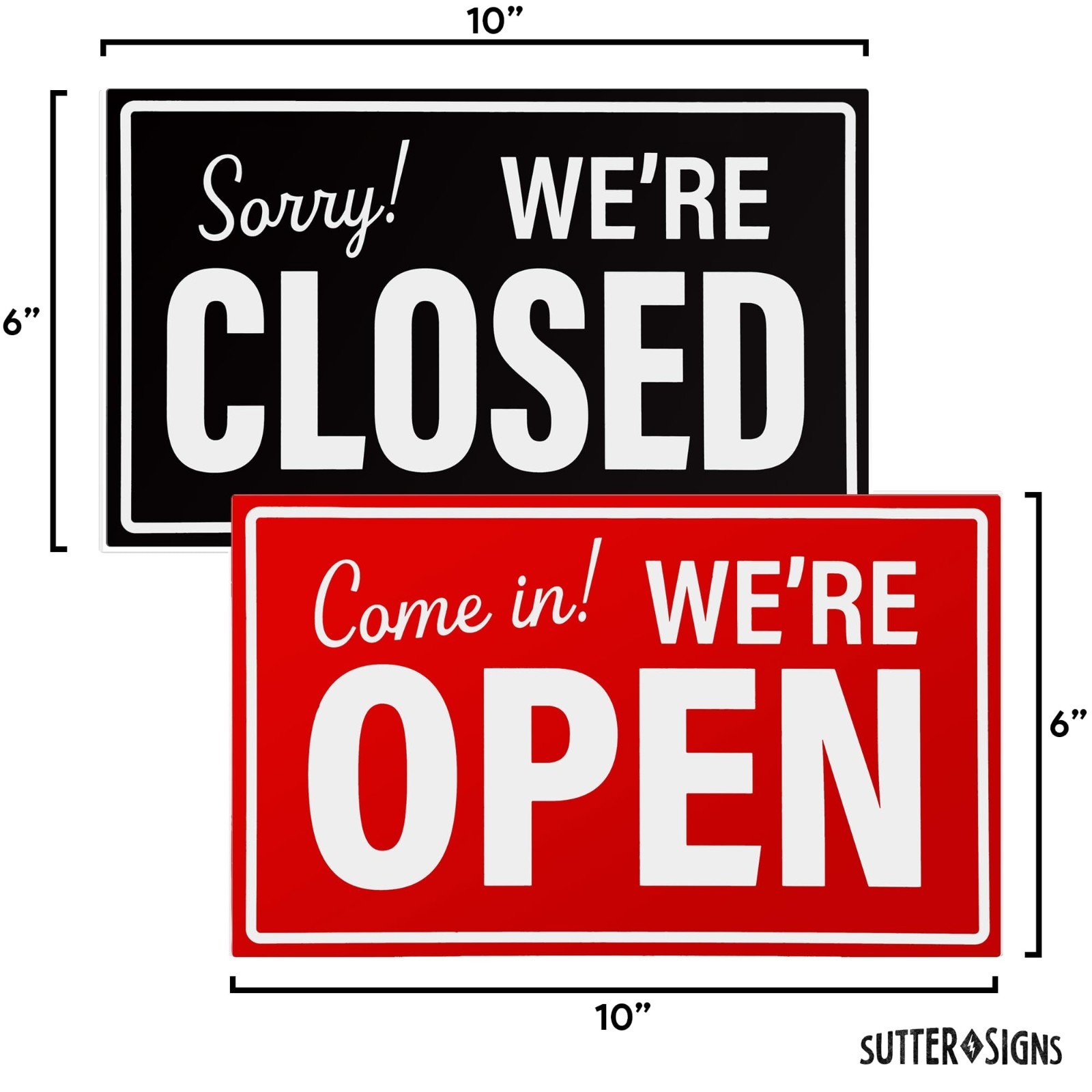 Open Closed Business Sign 10×6 Double Sided Plastic with Suction Cup & Twine New