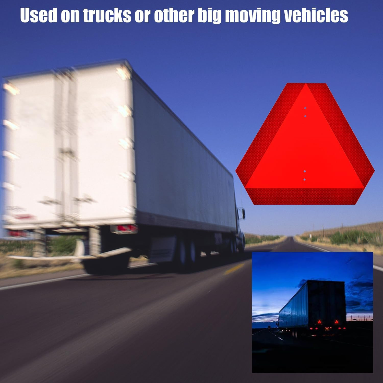 Kichwit Slow Moving Vehicle Triangle Sign Aluminum Slow Moving Triangle Rust Fre