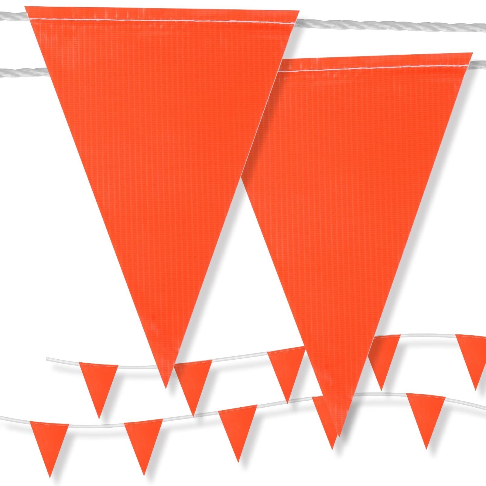 Outdoor Pennant Flags 45 Triangles 100Ft String Bright Durable Waterproof Banner