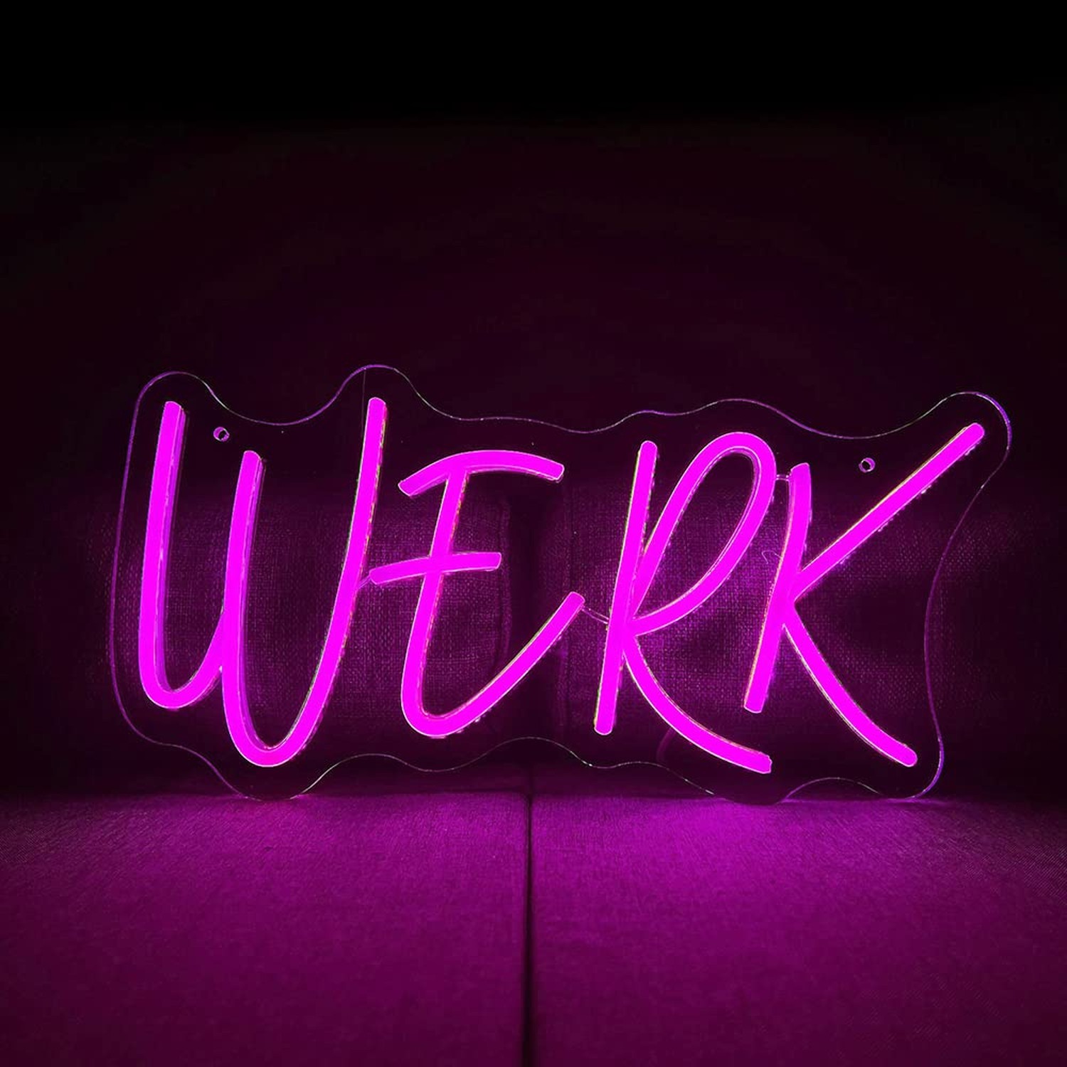 Werk Word LED Neon Pink Light Sign Werk Neon Signs “15.7×8.2 ” Acryl