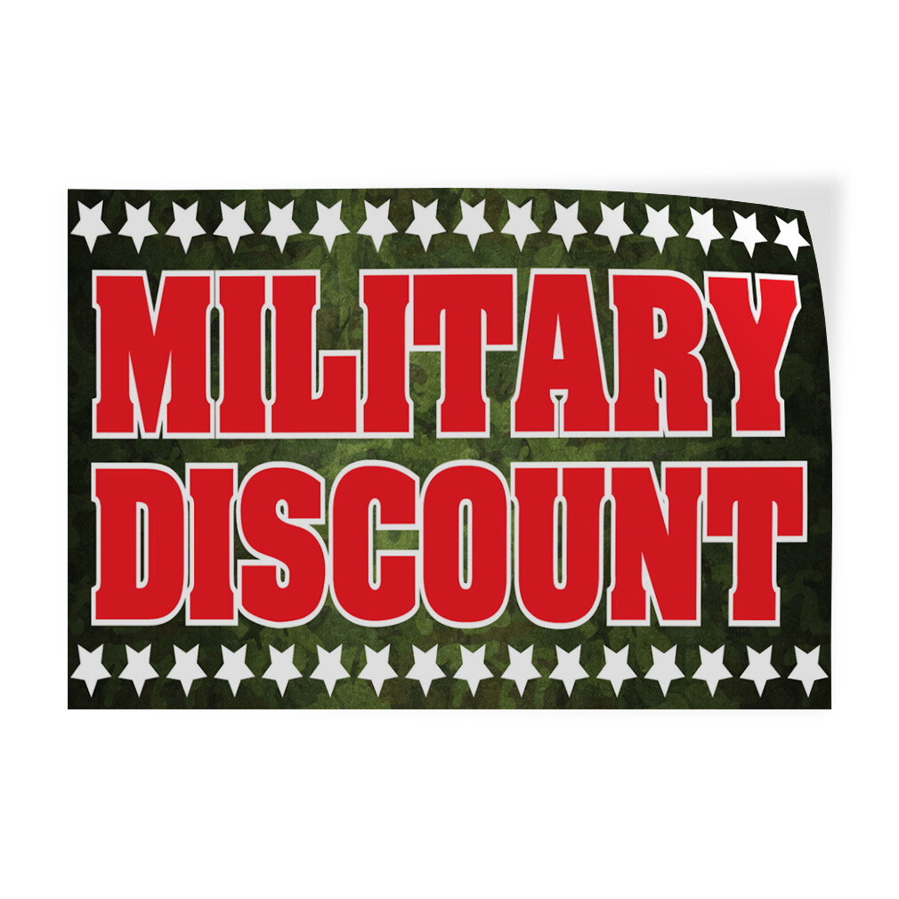 Decal Stickers Military Discount Business Vinyl Store Sign Label Business