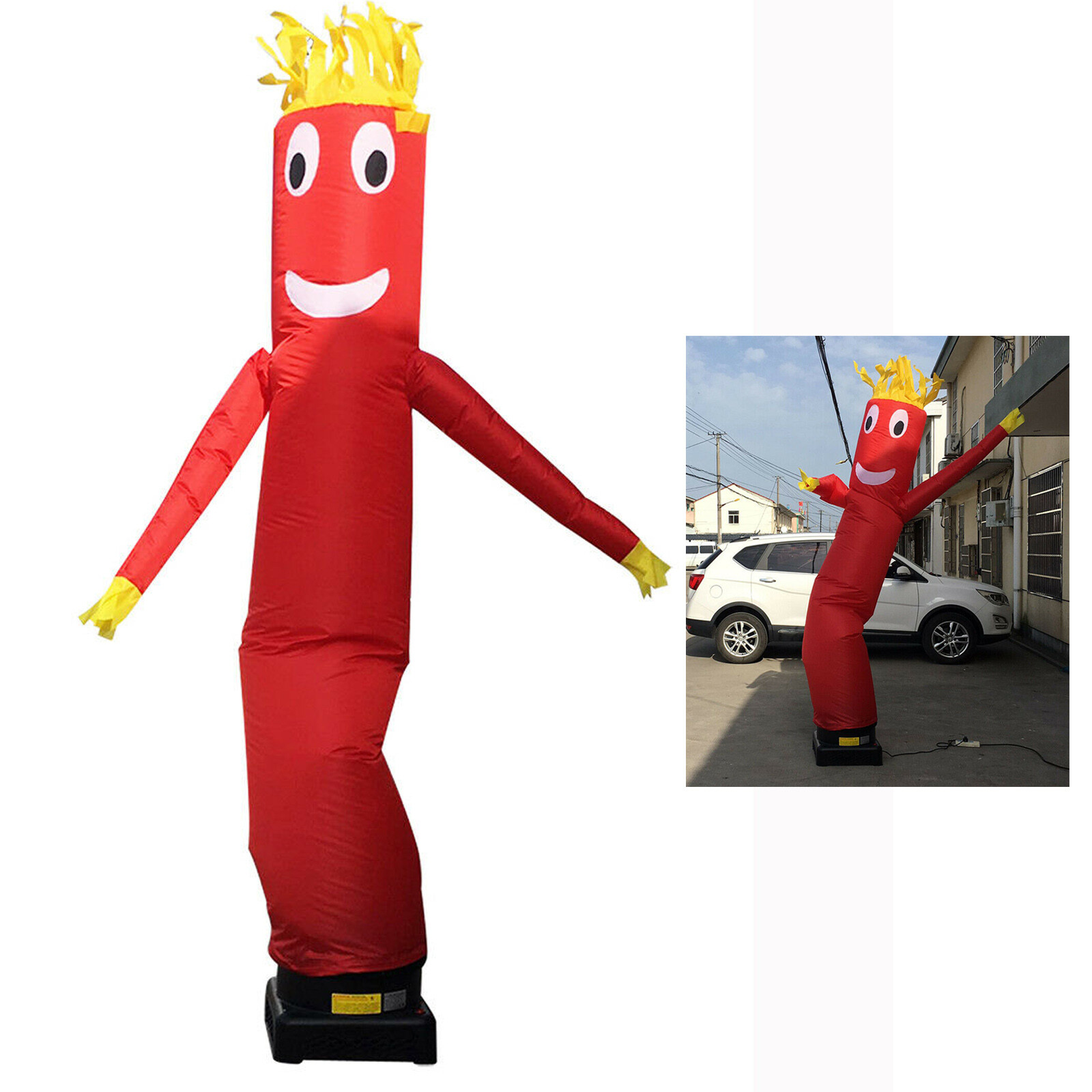 10FT Ctom Inflatable Tube Wind Dancer Air Puppet Sky Dancing Wavy Man-Red