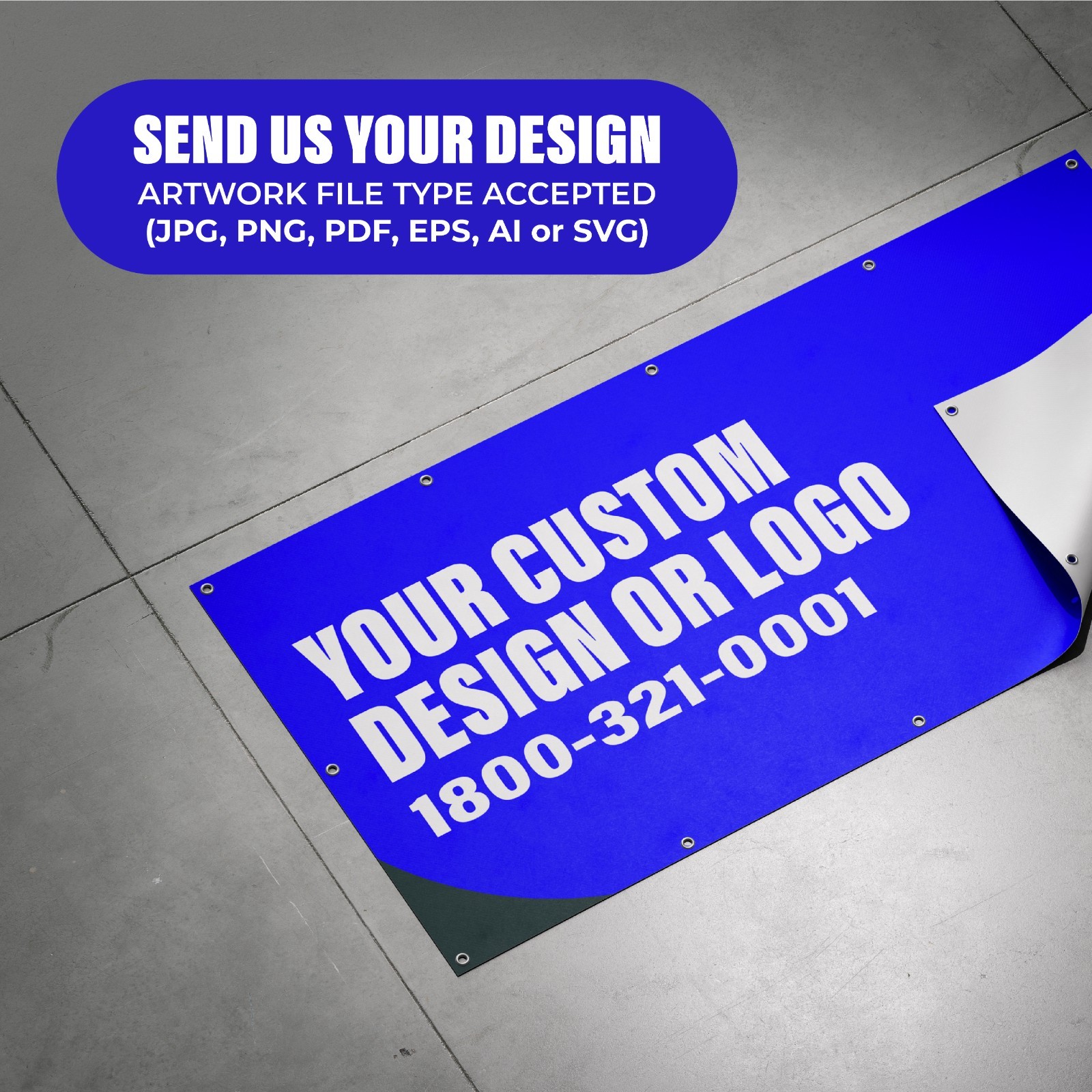 Custom Vinyl Banner Personalized – 13oz Premium Heavy Duty Semi-Gloss In/Outdoor