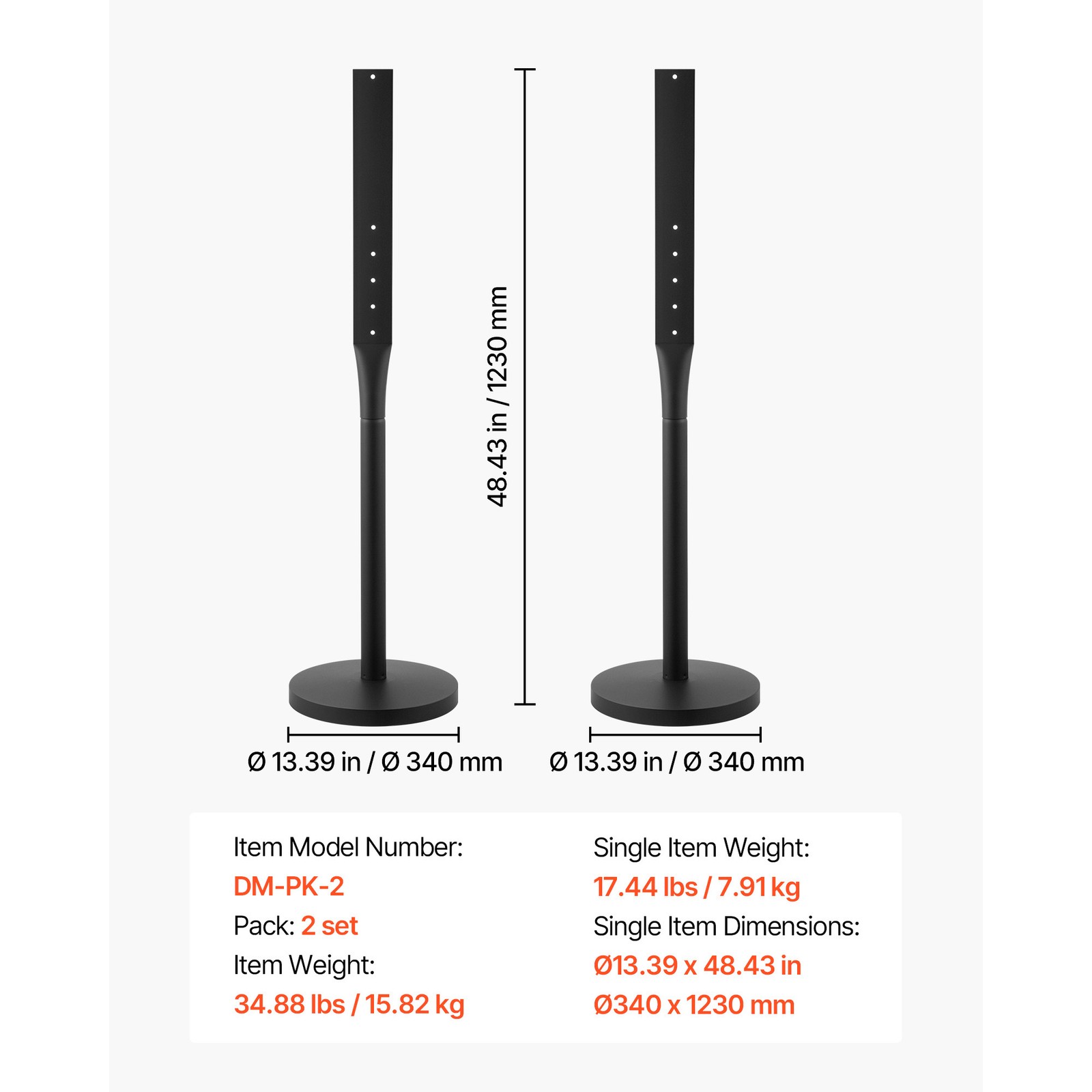 Uimoso Portable Sign Post 2-Pack Sign Stands 4 ft Tall Metal for Outdoor Parking