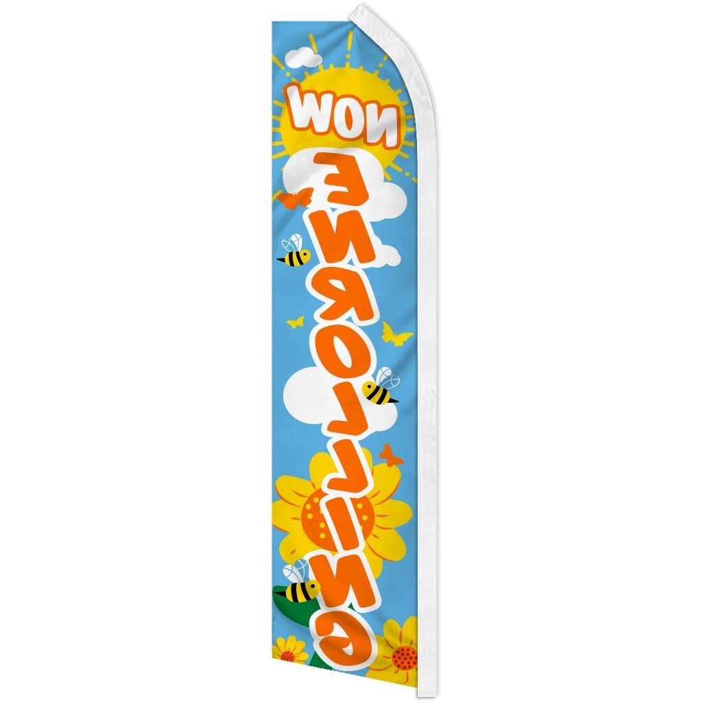 NOW ENROLLING advertising super flag polyester banner sign *POLE NOT INCLUDED*