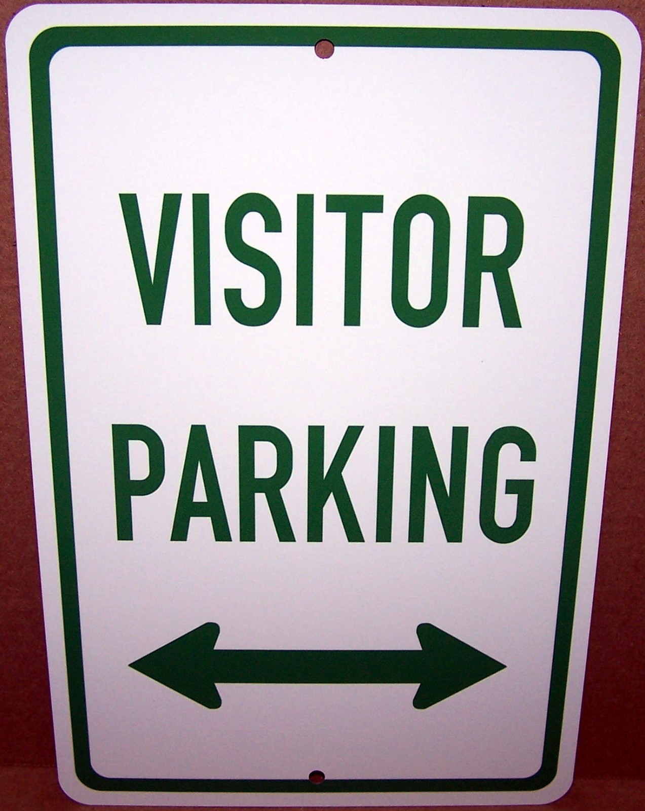 Visitor Parking Double Arrow 8&Prime;x12&Prime; Aluminum Sign UV Protected Made in USA Green