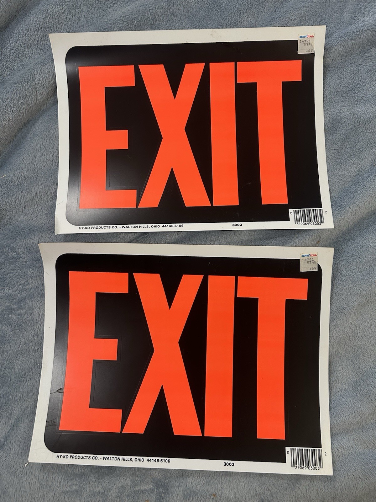 Lot Of 2 Red & White Flexible Plastic « EXIT » Sign 9X12 Inch US Seller
