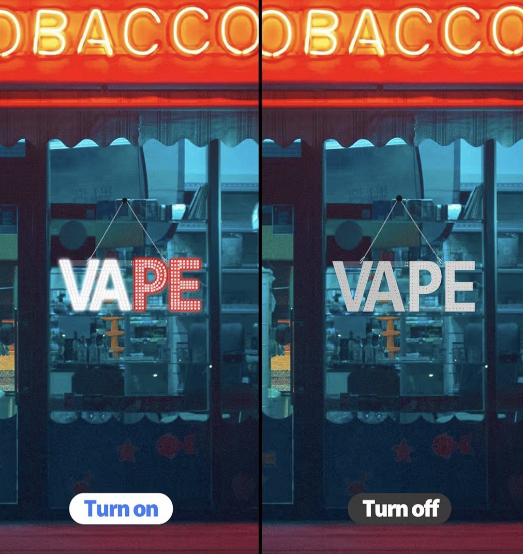 30&Prime;x10&Prime; LED VAPE Sign Ultra Bright Dimmable 4 Mode Smoke Shop Store Window
