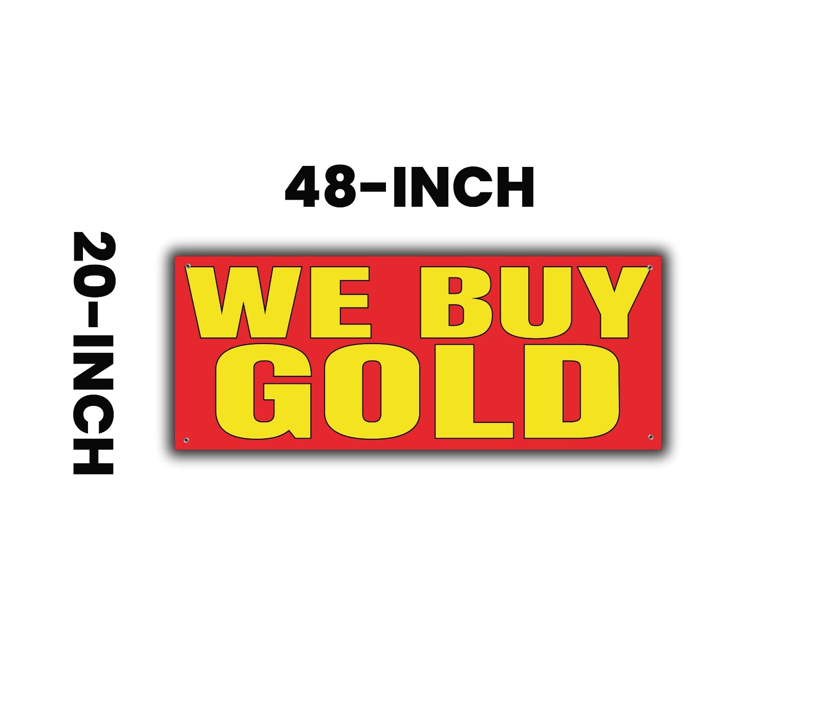 We Buy Gold Banner Sign, Bold Gold Buyer Banner, 48&Prime; x 20&Prime;