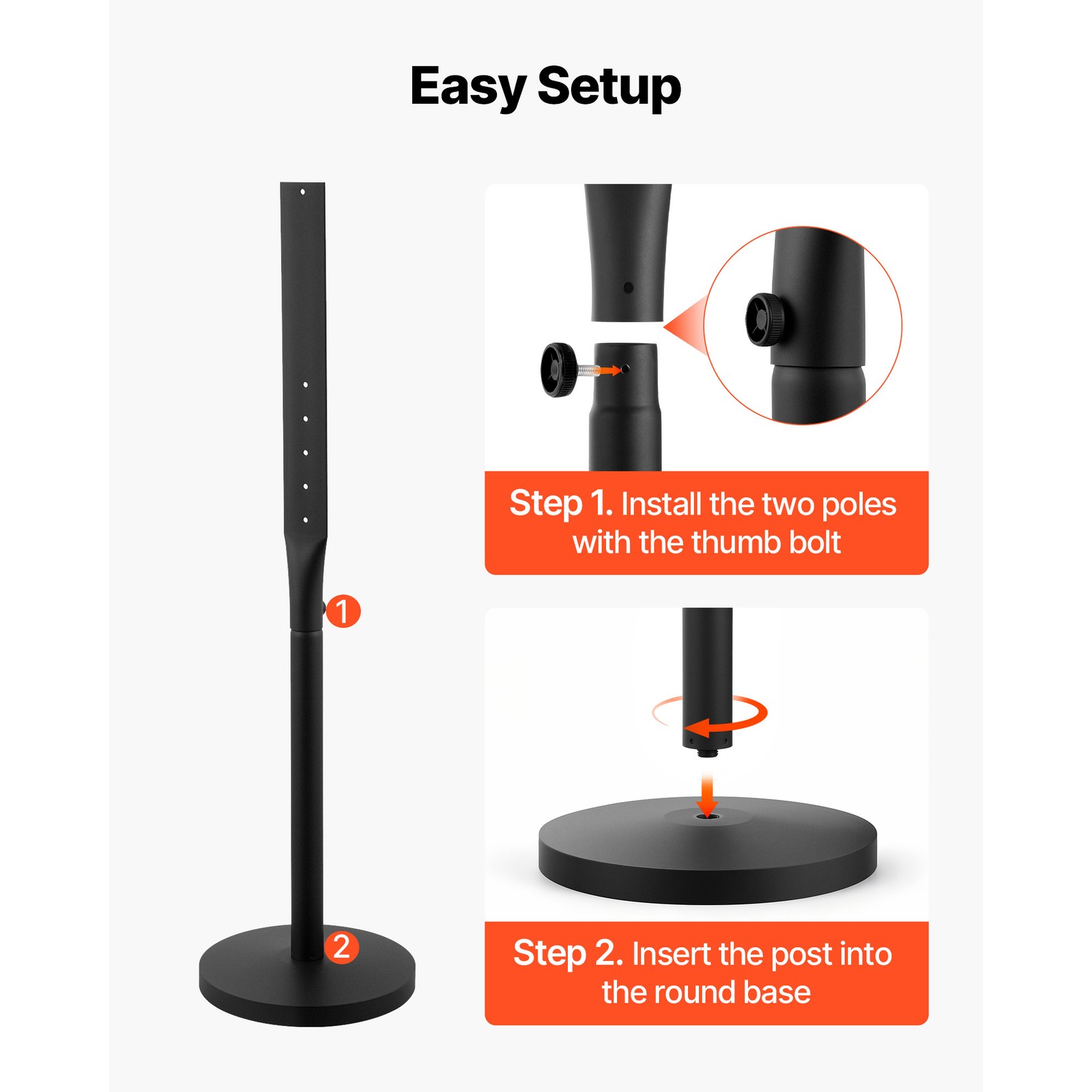 Uimoso Portable Sign Post 2-Pack Sign Stands 4 ft Tall Metal for Outdoor Parking