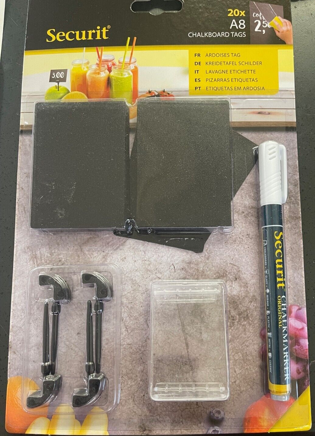 Black Chalkboard Price Cards Sets- Signs, Marker, Easel & Pick Sign Holders