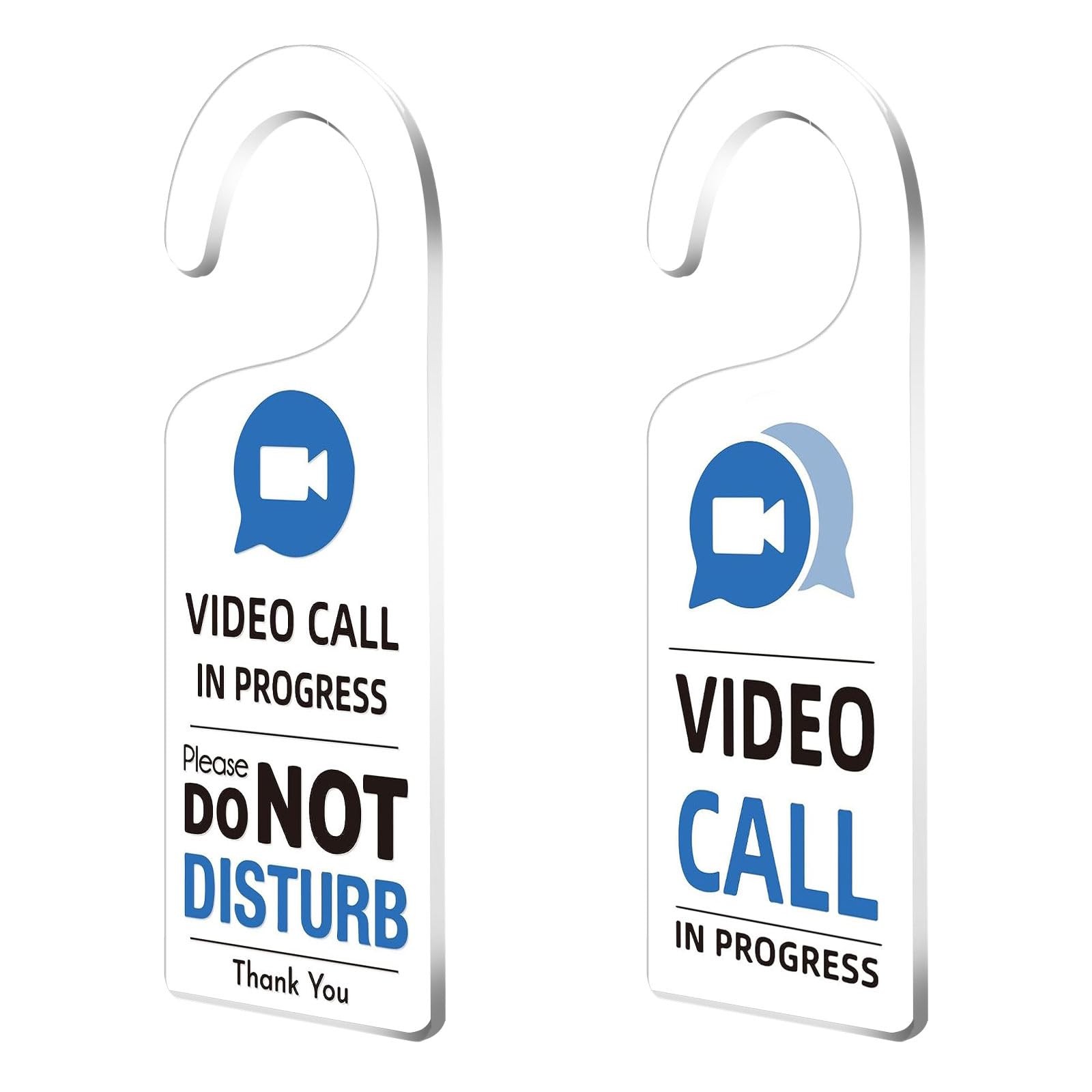 2Pack Video in Progress Please Do Not Disturb Door Hanger Sign Acrylic Notice…