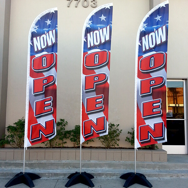 15ft Double Sided Custom Swooper Advertising Flag Feather Banner + Pole & Spike