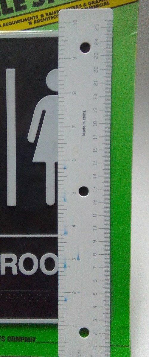 Unisex Black Restroom Sign Braille ADA Standards 5-1/2&Prime; x 8-1/2&Prime; Bathroom B13