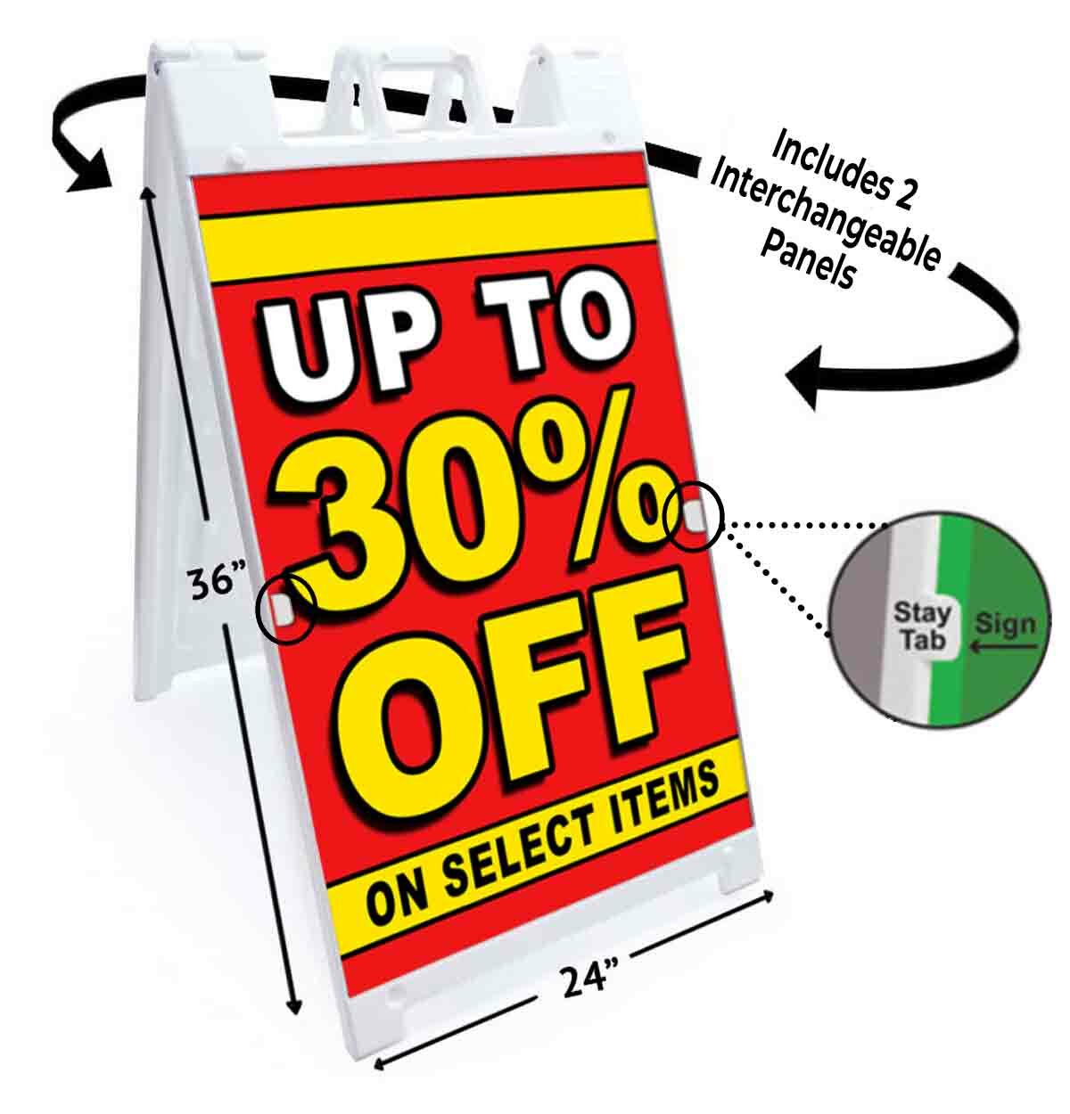 UP TO 30% OFF ON SELECT ITEMS Signicade 24×36 Aframe Sidewalk Sign Banner Decal