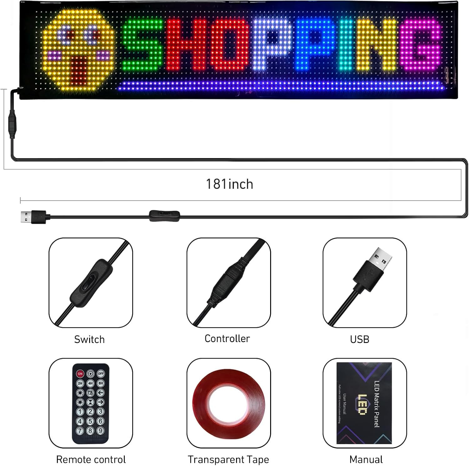 Ultra Bright Programmable LED Sign with Bluetooth APP Control for Business