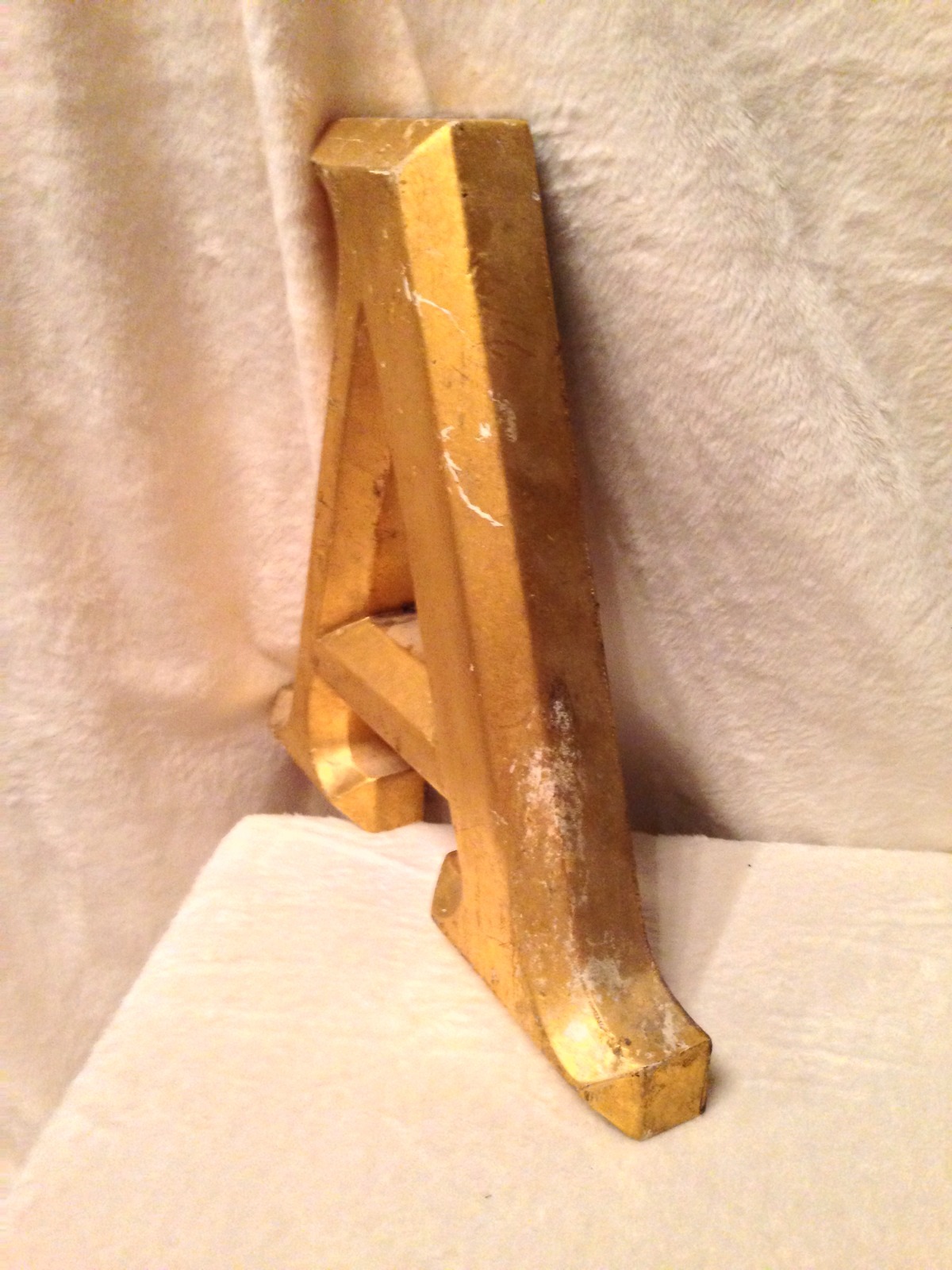 Vintage ENGLISH Shop Sign Letter A In Gold leaf – ADVERTISING 12&Prime; Tall