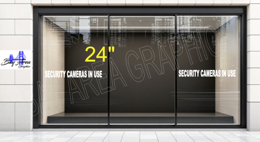 Security Cameras In Use Sticker 2 Pack Outdoor Window Vinyl Sign USA