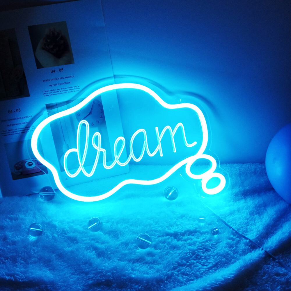 Qomolangma 12.2 » X 8.85 » Pink  Blue « Dream » LED Neon Sign