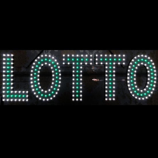 LED LOTTO SIGN (9&Prime;X30&Prime; INCH) – WHITE & GREEN COLOR