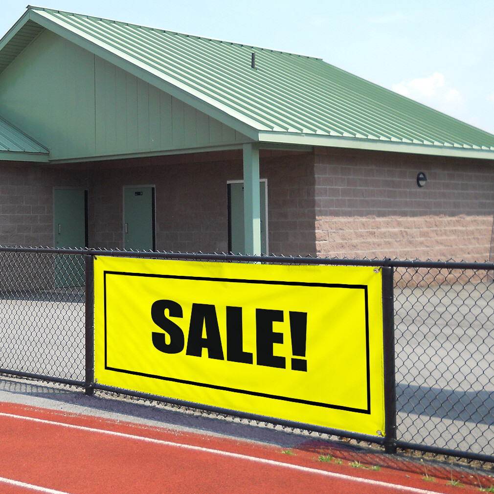 Vinyl Banner Multiple Sizes Sale! Black Yellow Promotion Business Sales