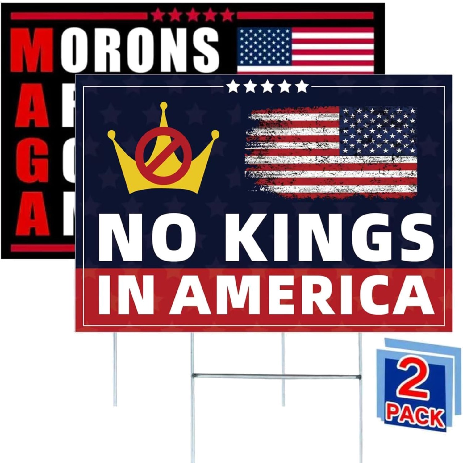 No Kings In America Sign 12&Prime;x18&Prime; Yard Signs 2-Pack