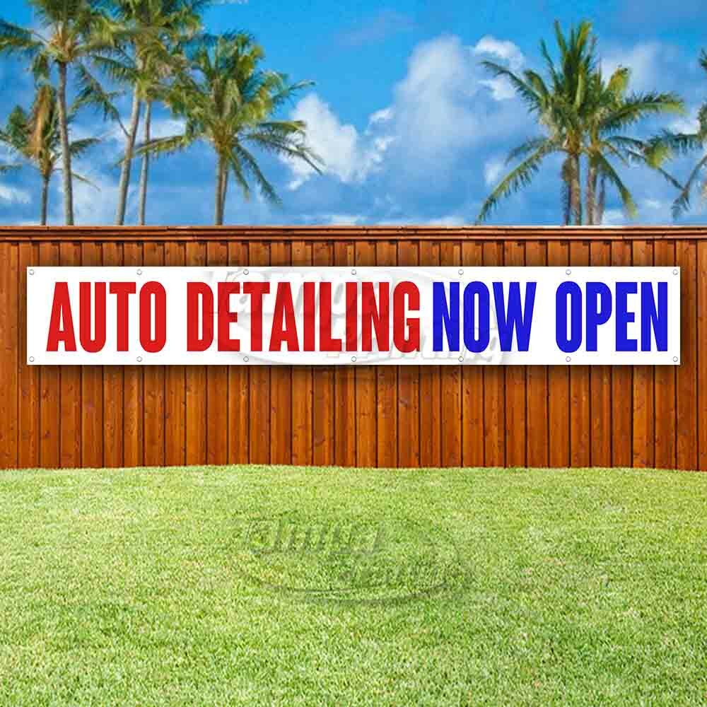 AUTO DETAILING NOW OPEN Advertising Vinyl Banner Flag Sign LARGE HUGE XXL SIZE