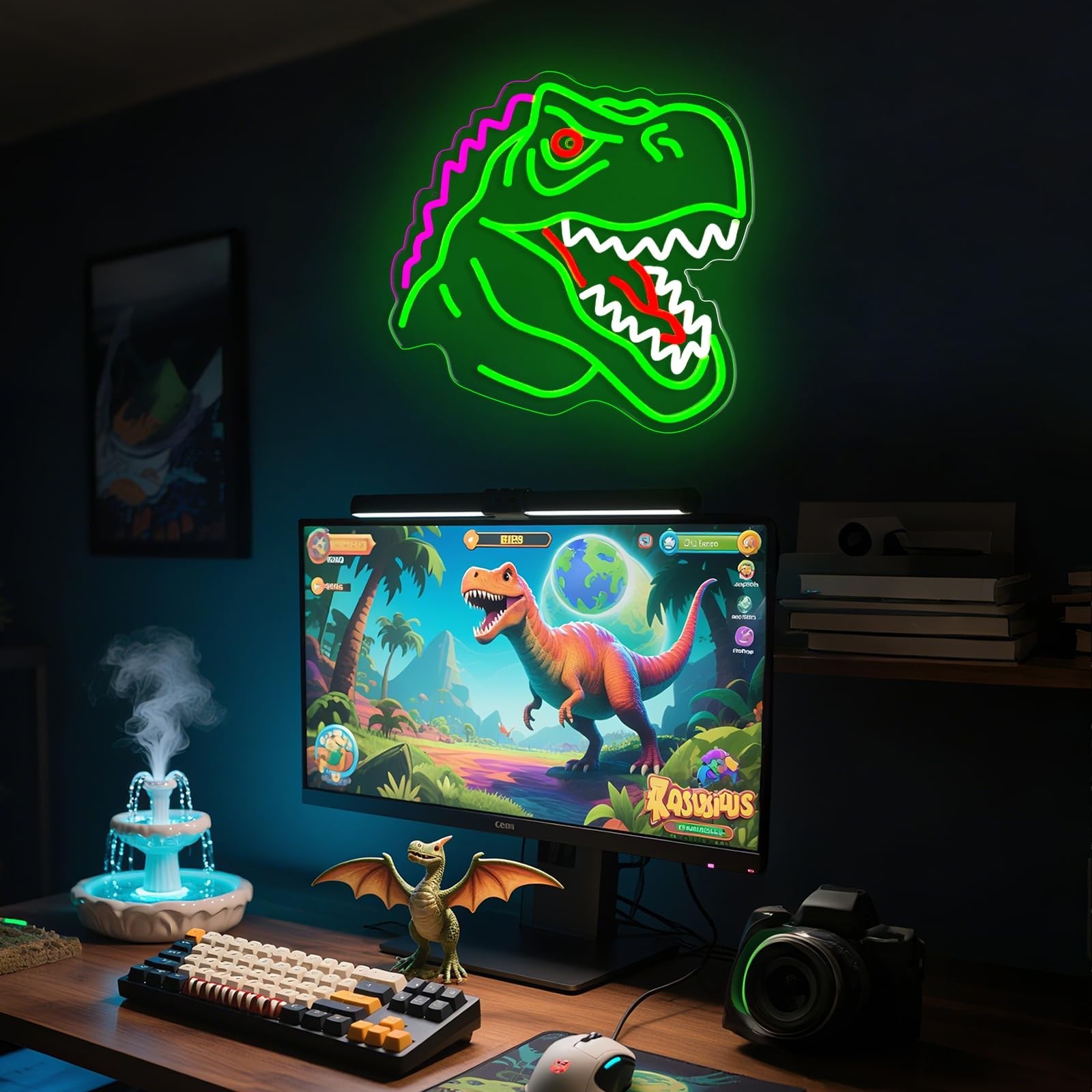 Dinosaur Neon Sign, T-Rex LED Neon Signs Light for Wall and Room Decor, USB D…