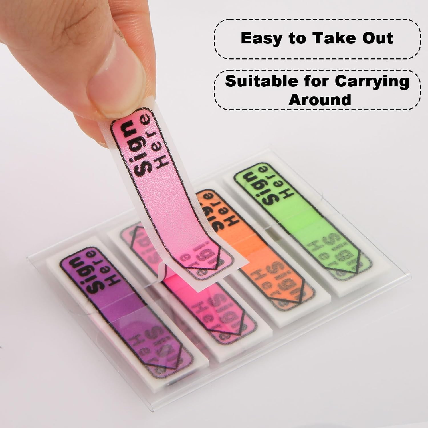 600Pcs Stickers(6 Pack) Sign Here Labels, Sign Here Flags Sticky Notes Initial T