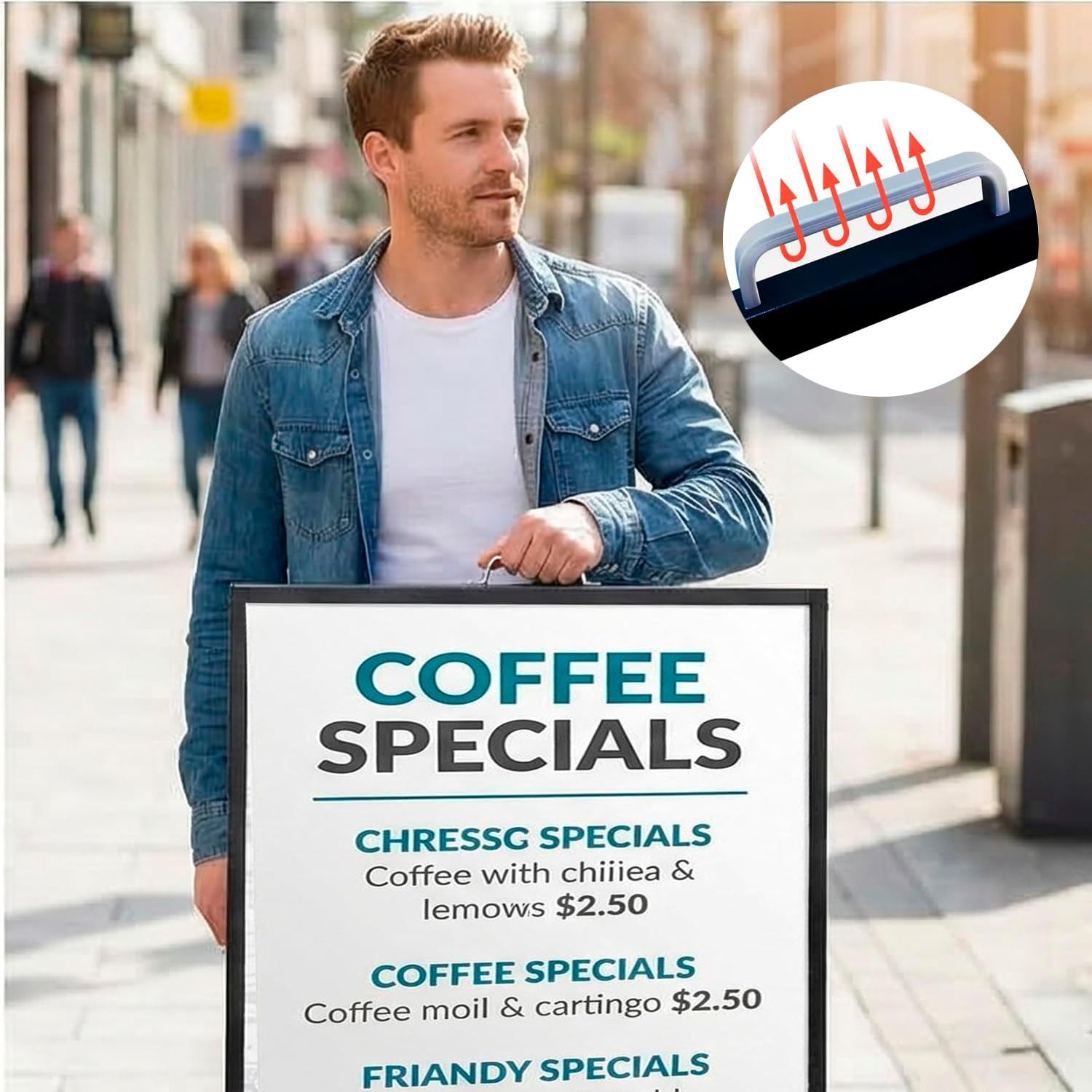 24 x 36 Inch A Frame Sign Double-Sided Folding Sandwich Board Heavy Duty